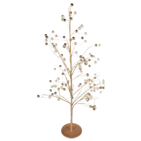 Cream And Gold Bead Tree - 70cm