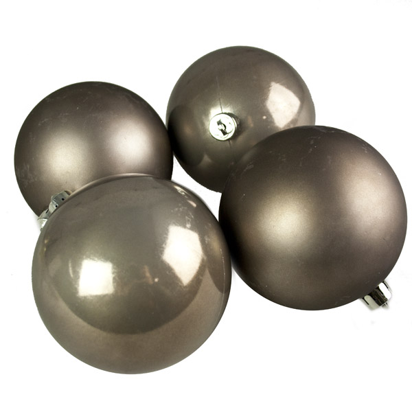 Clay Brown Baubles - Shatterproof - Pack of 4 x 100mm
