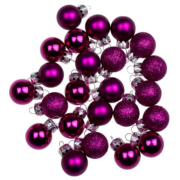 Pink Glass Baubles - 24 X 20mm