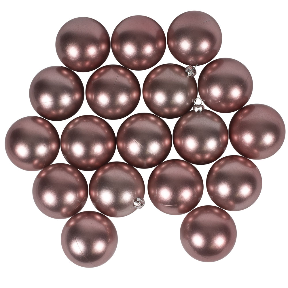Pearl Pink Baubles Shiny Shatterproof - Pack Of 18 x 60mm