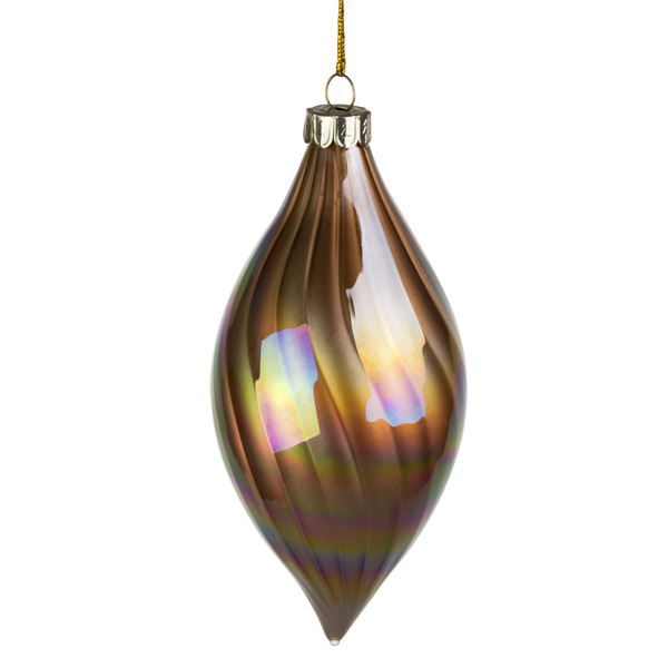 Champagne Gold Pearly Lustre Glass Finial - 140mm