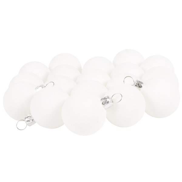 Luxury White Satin Finish Shatterproof Baubles - Pack of 18 x 40mm