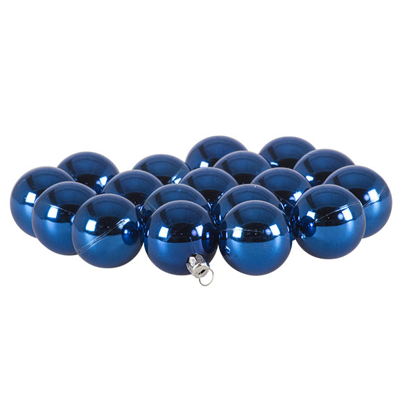 Luxury Electric Blue Shiny Finish Shatterproof Bauble Range - Pack of 18 x 40mm