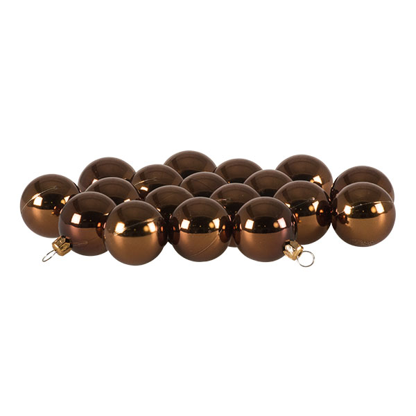 Luxury Brown Shiny Finish Shatterproof Bauble Range - Pack of 18 x 40mm
