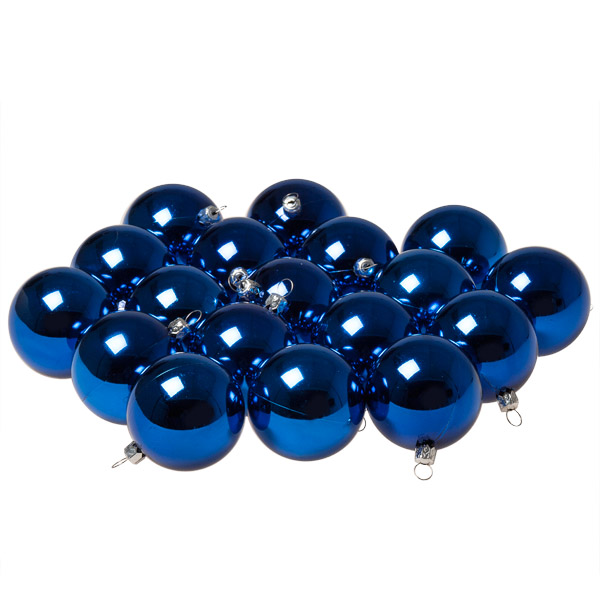 Luxury Electric Blue Shiny Finish Shatterproof Bauble Range - Pack of 18 x 60mm