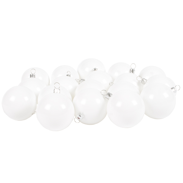 Luxury White Shiny Finish Shatterproof Bauble Range - Pack of 18 x 60mm