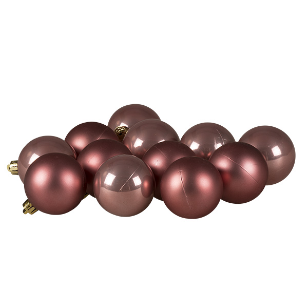 Champagne Pink Fashion Trend Shatterproof Baubles - Pack Of 12 x 60mm