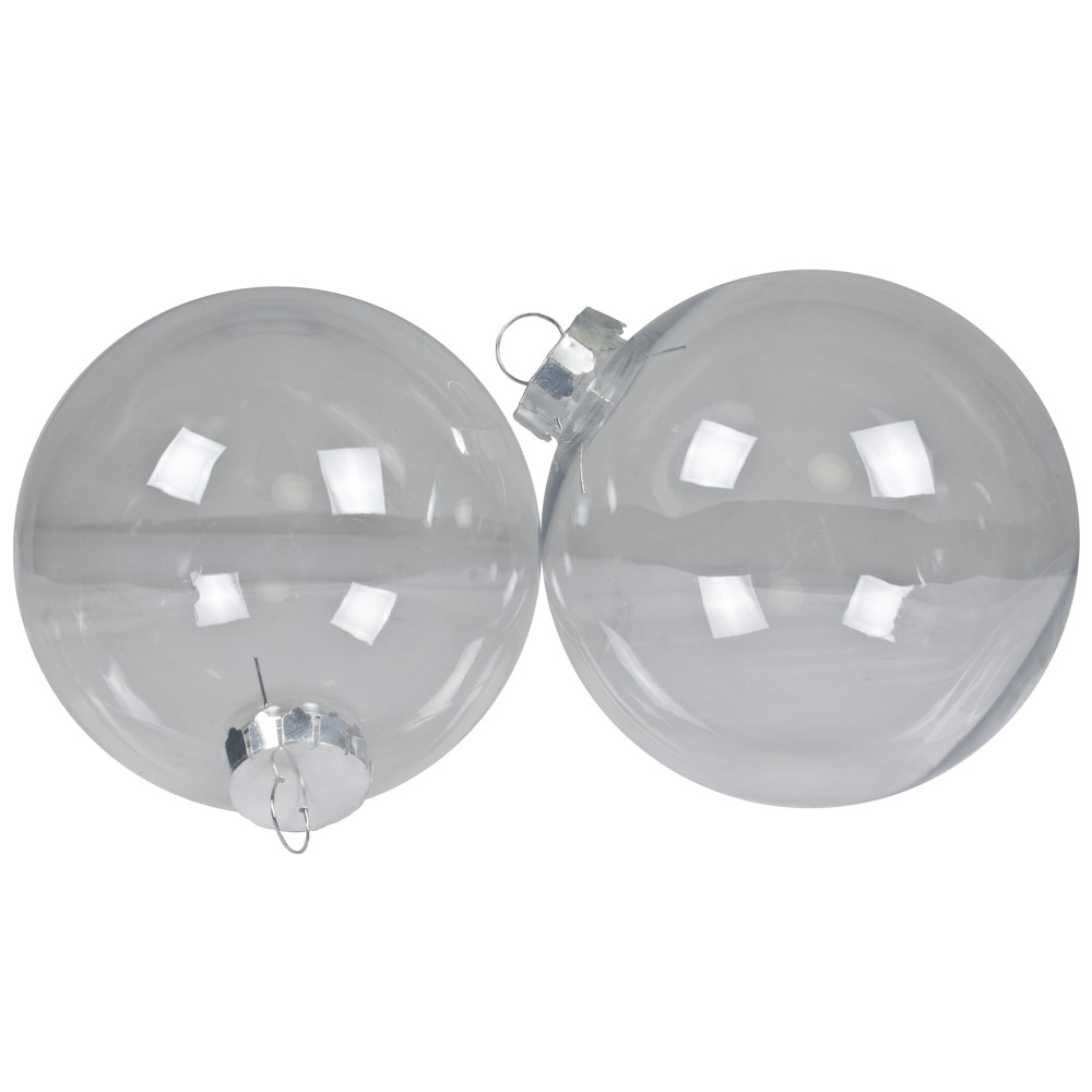 Pack Of Clear Shatterproof Baubles - 2 x 150mm
