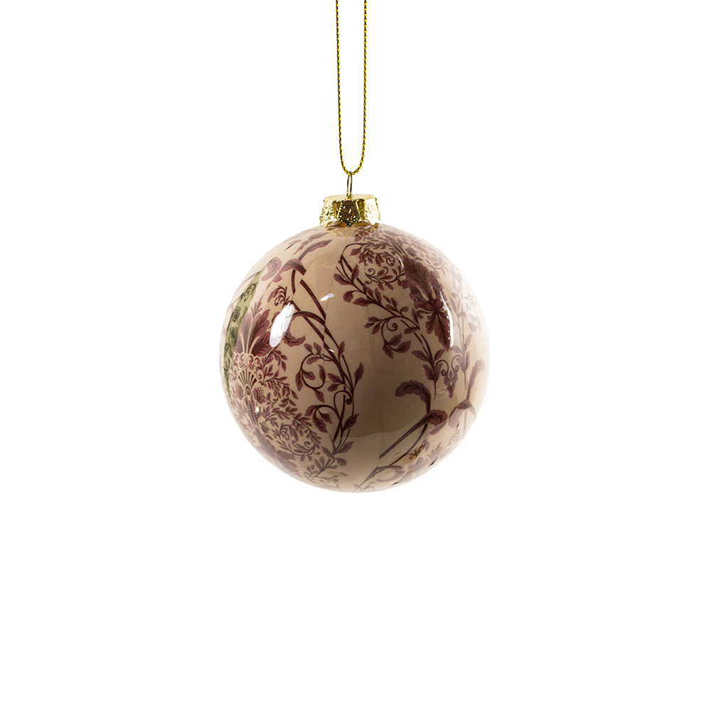 Pearl Shiny Mosaic Design Bauble - 80mm