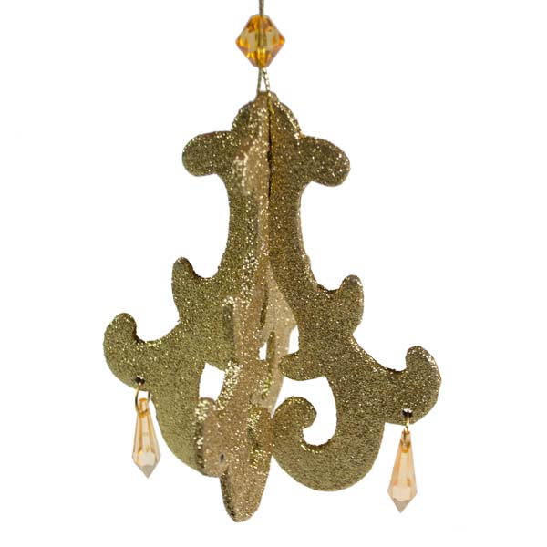 Gold Chandelier Hanging Decoration - 11cm X 11cm X 13cm