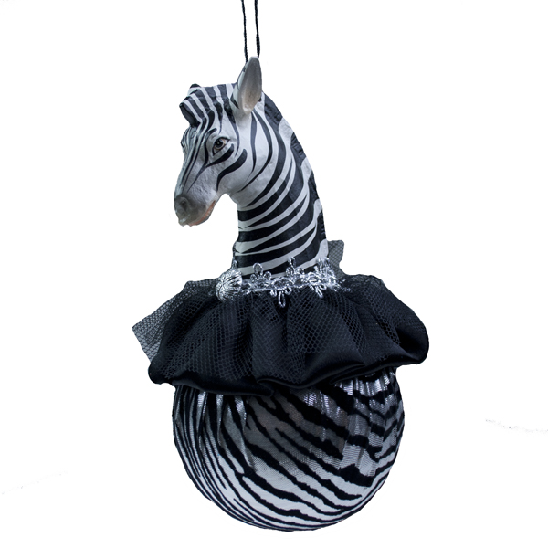 Zebra Head Ball With Black Trim - 10cm