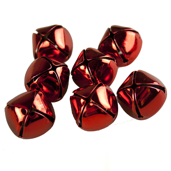 Pack Of 27 Red Shiny Jingle Bells - 25mm