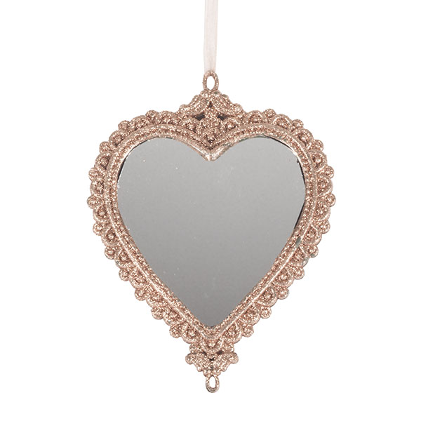 Copper Heart Shaped Mirror Hanging Decoration
