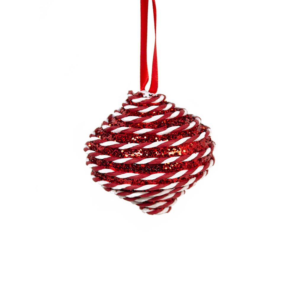 Red & White Candy Striped Hanging Decoration - Onion