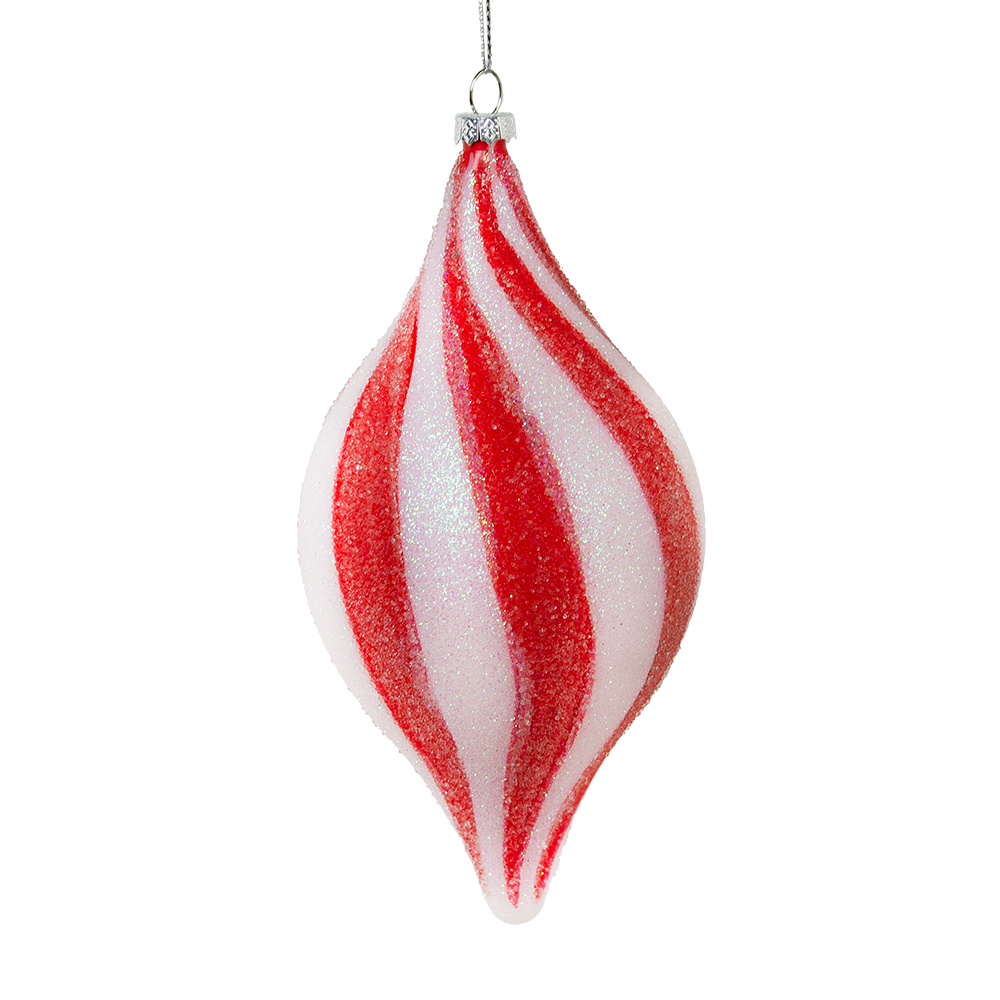 Red & White Candy Striped Hanging Decoration - Drop