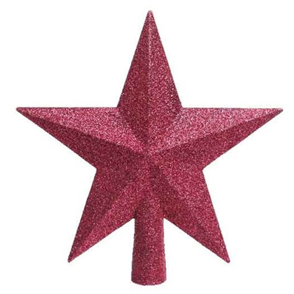 Bubblegum Pink Shatterproof Tree Top Glitter Star - 19cm