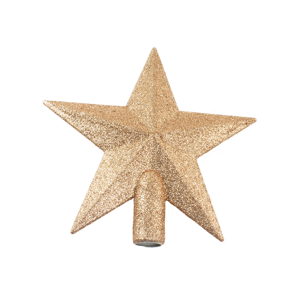 Soft Caramel Shatterproof Tree Top Glitter Star - 19cm