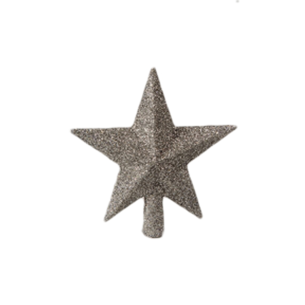 Silver Shatterproof Tree Top Glitter Star - 19cm