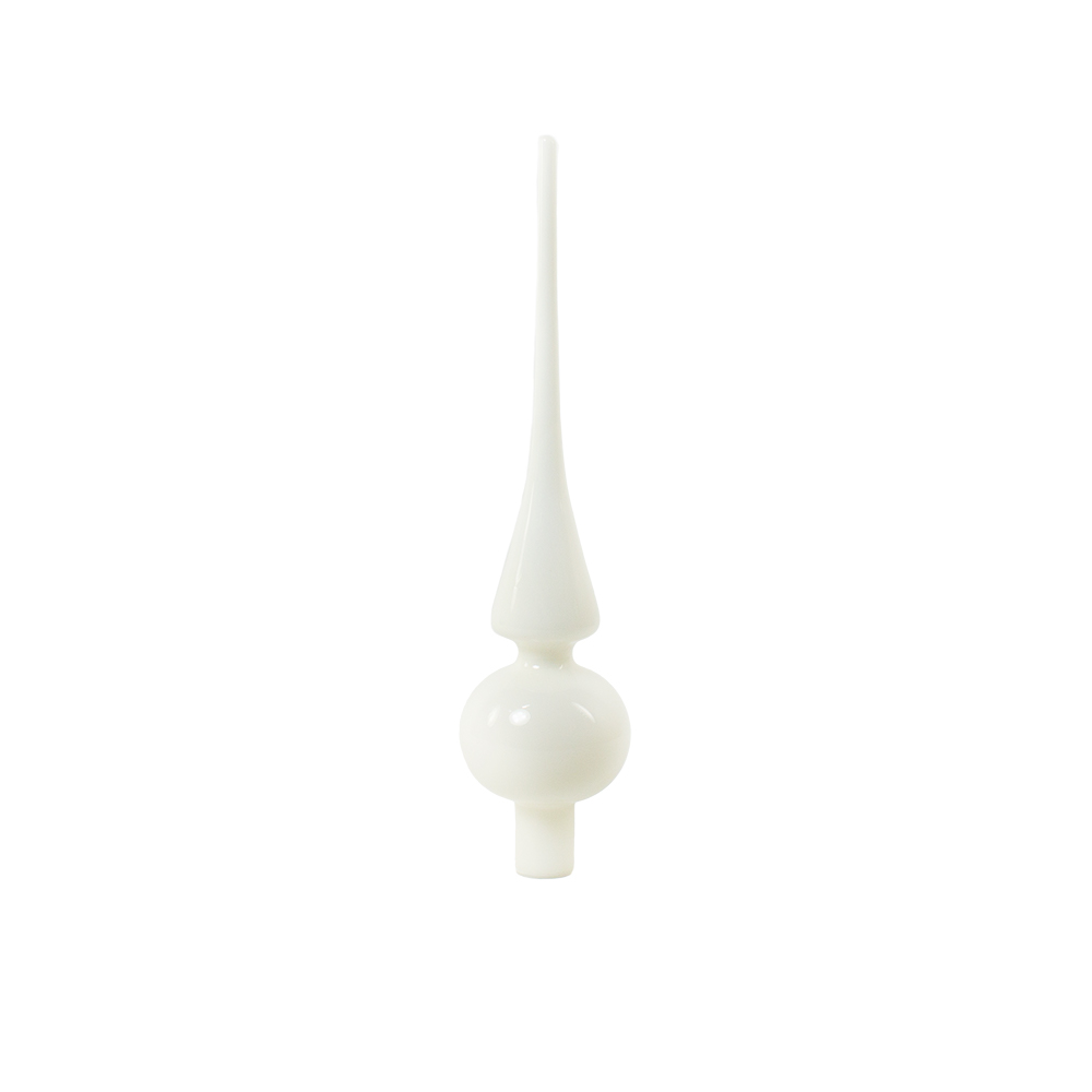 Christmas Tree Toppers - Ivory Glass Tree Topper - 26cm x 6cm
