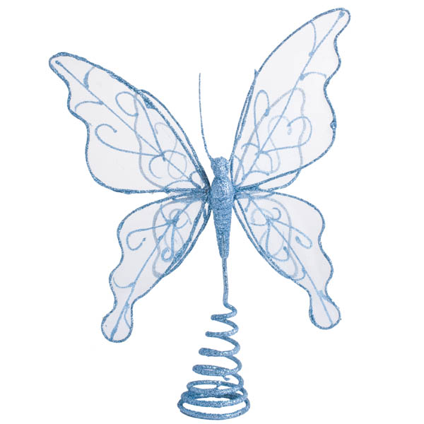 Gilt Wired Blue Tree Top Butterfly - 22cm