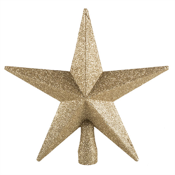 Champagne Gold Glitter Finish Tree Top Star -20cm