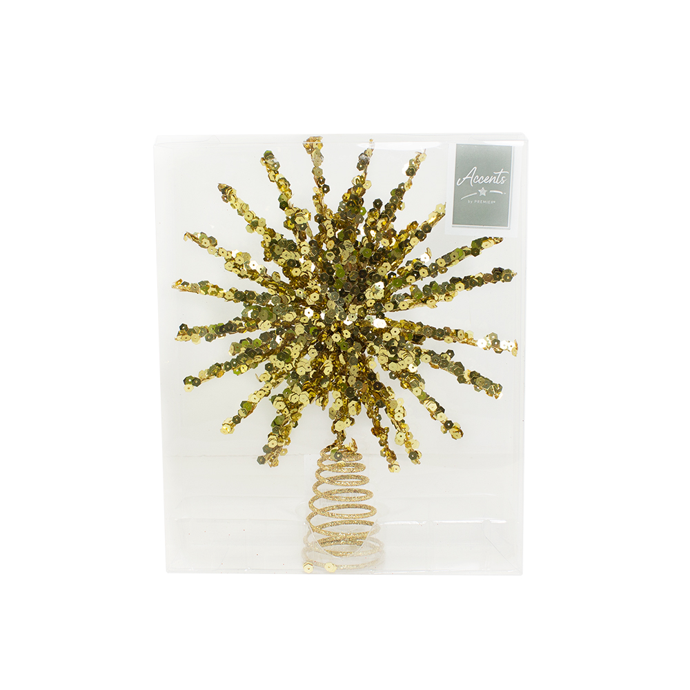 Gold Glitterburst Tree Topper - 24cm