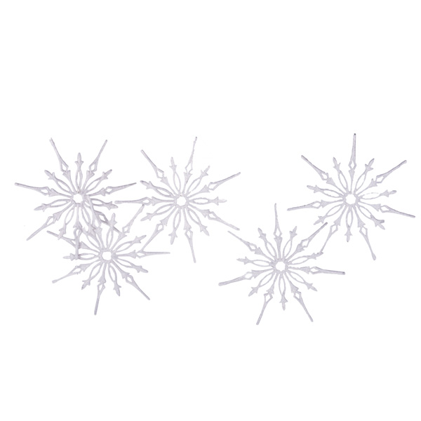 White Glitter Snowstar Hanging Garland - 1m
