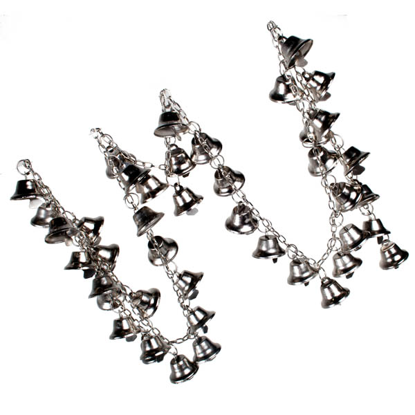 Metal Garland With Bright Silver Bells - 1m In Length
