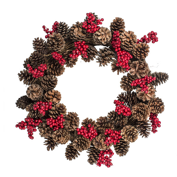 Berry & Pinecone Range - 55cm Wreath