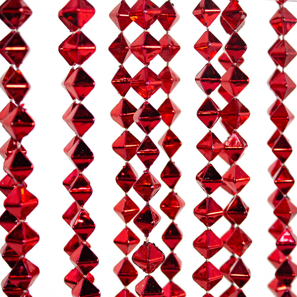 Red Pyramid Cut Bead Chain - 5m