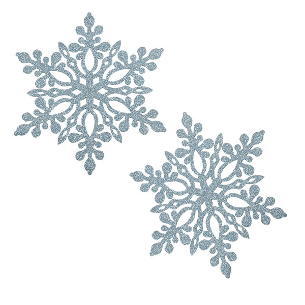 Pale Blue Wooden Snowflake Flower Hanging Decoration - 25cm