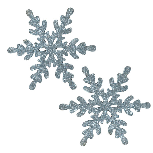 Pale Blue Wooden Snowflake Starburst Hanging Decoration - 12cm