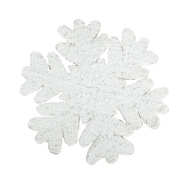 White Beaded Snowflake Hanging Decoration - 30cm