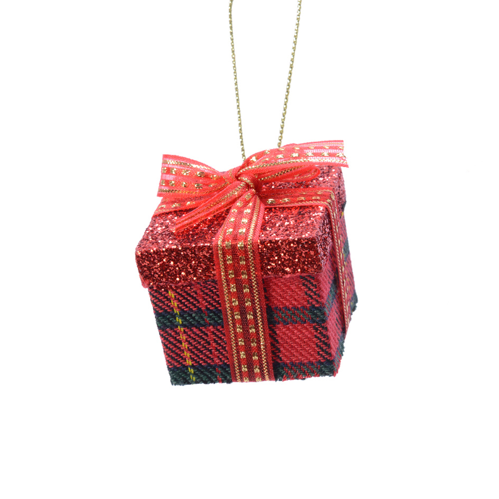 Square Red & Green Tartan Giftbox With Box - 40mm