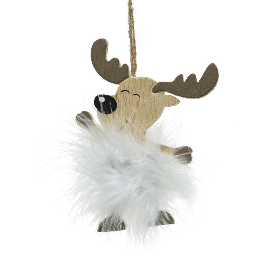 Reindeer With Eyes Closed & Feather Skirt - 9cm