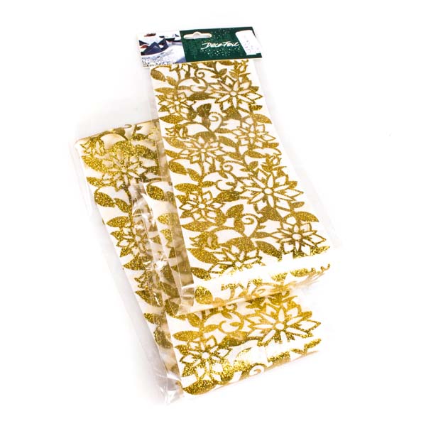 Decorative Glittered Gold Lace Foil - 2m x 120mm