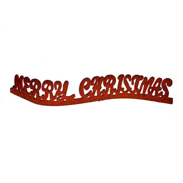 Red Glitter Merry Christmas Ornament - 40cm