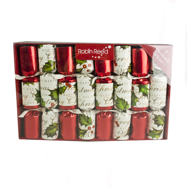 Pack Of 8 X 8.5'' (22cm) Bows & Berries Christmas Crackers