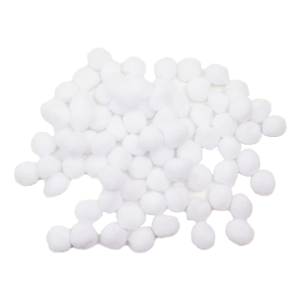 Pack Of 80 Pom Pom Snowballs - 2cm