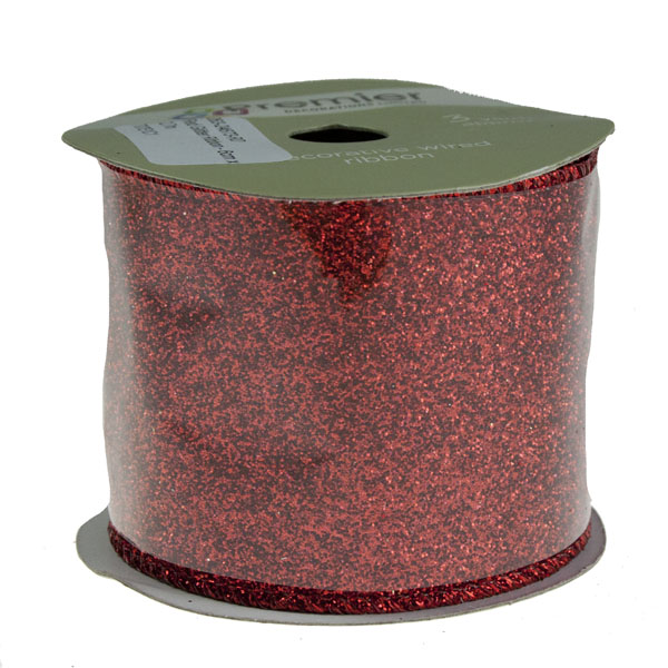 Red Glitter Ribbon - 6cm x 2.7m