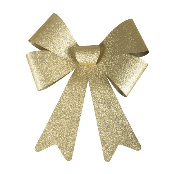 Gold Glitter Bow Decoration - 50cm x 36cm