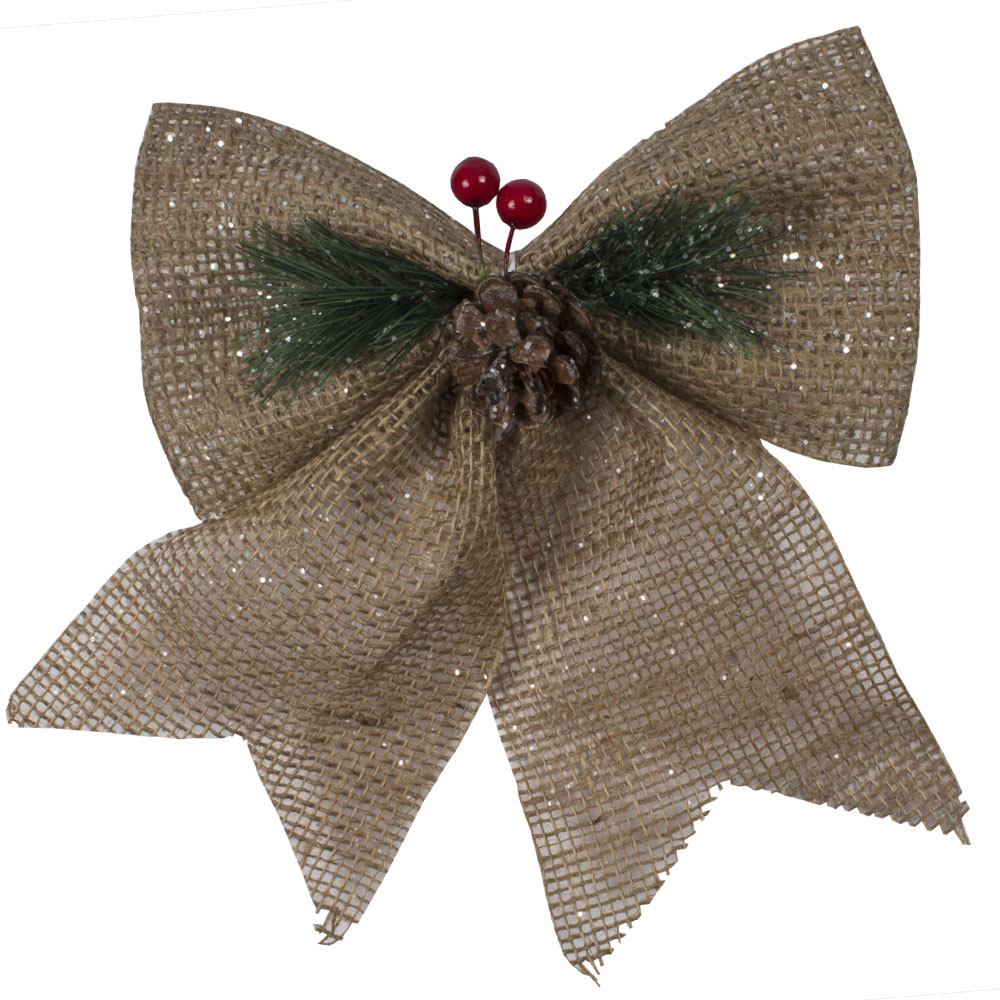 Gold Bow With Pinecone & Berry Detail - 1 x 24cm