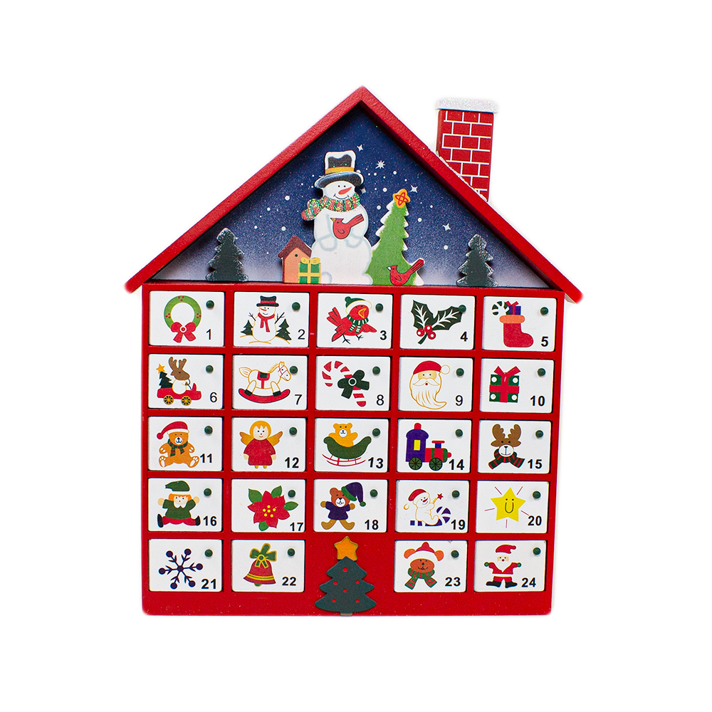 Wooden House Advent Calendar - 40cm