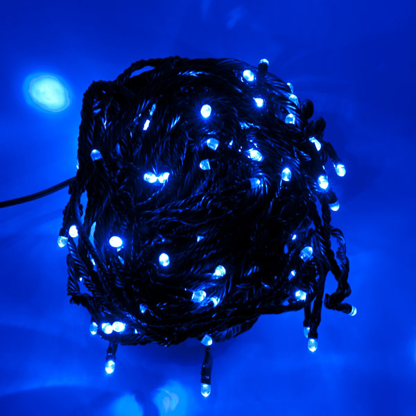 Konstsmide 11.85m Length Of 80 Blue Indoor and Outdoor Multifunction LED Fairy Lights Black Cable