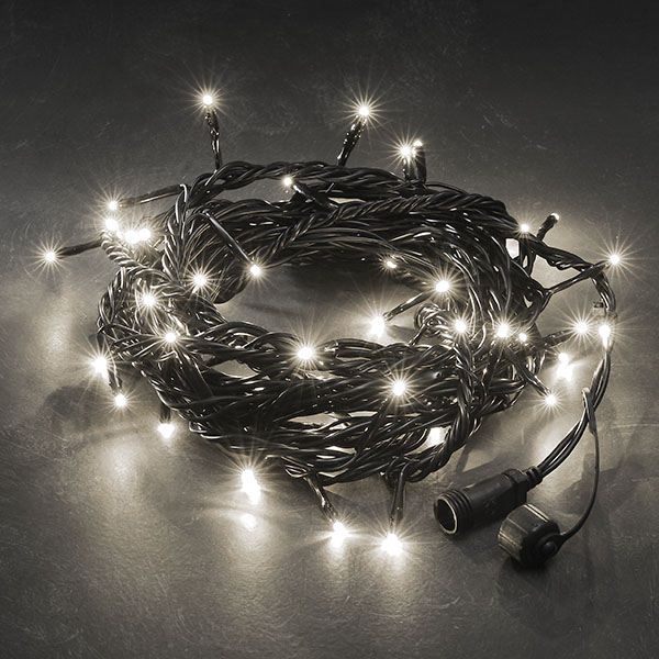 Konstsmide 5m Set Of 50 Static Warm White Low Voltage Indoor & Outdoor Connectable LED Fairy Lights On Black Cable