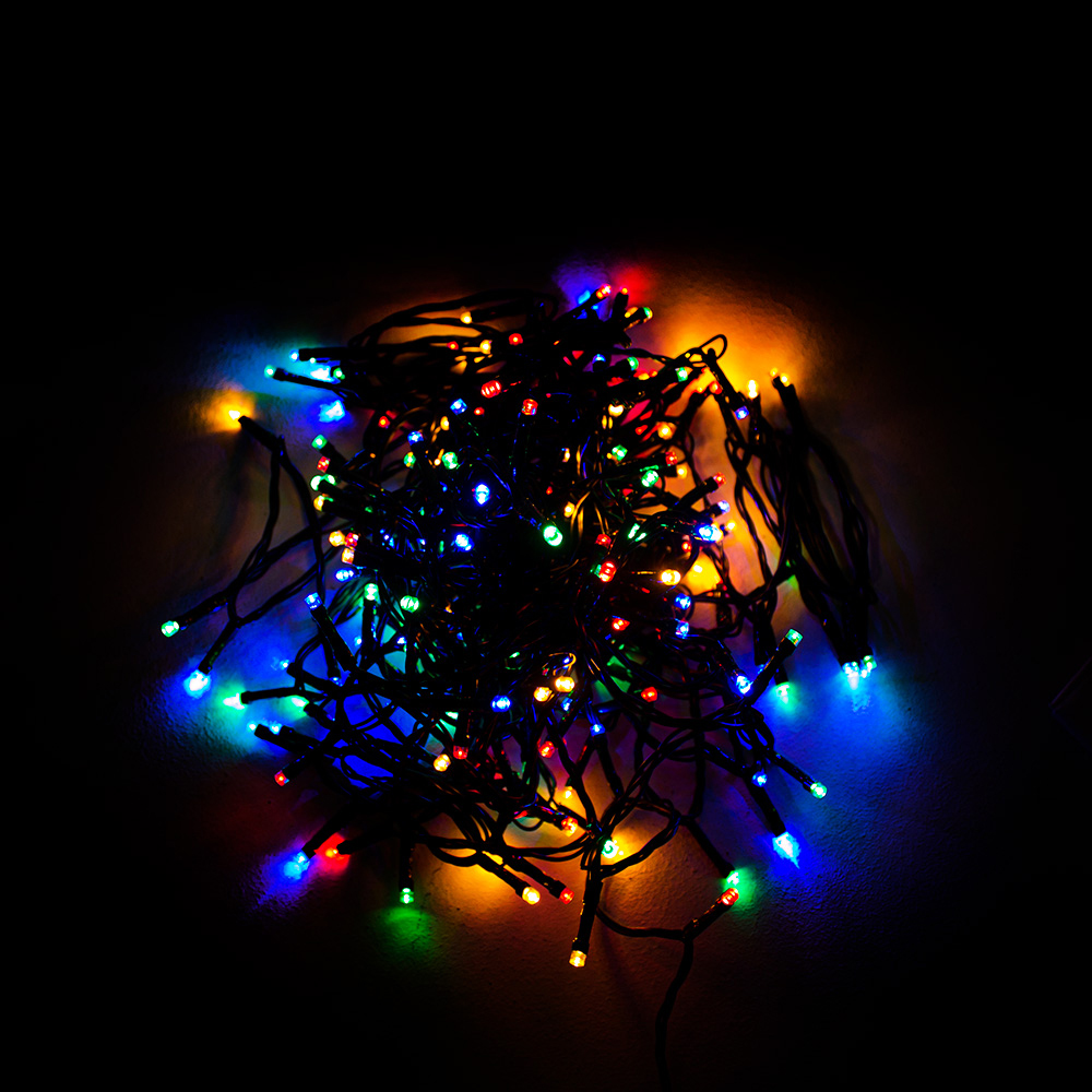 Premier 80m Of 1000 Multicoloured Supabright Multi Action LED Fairy Lights With Timer On Green Cable
