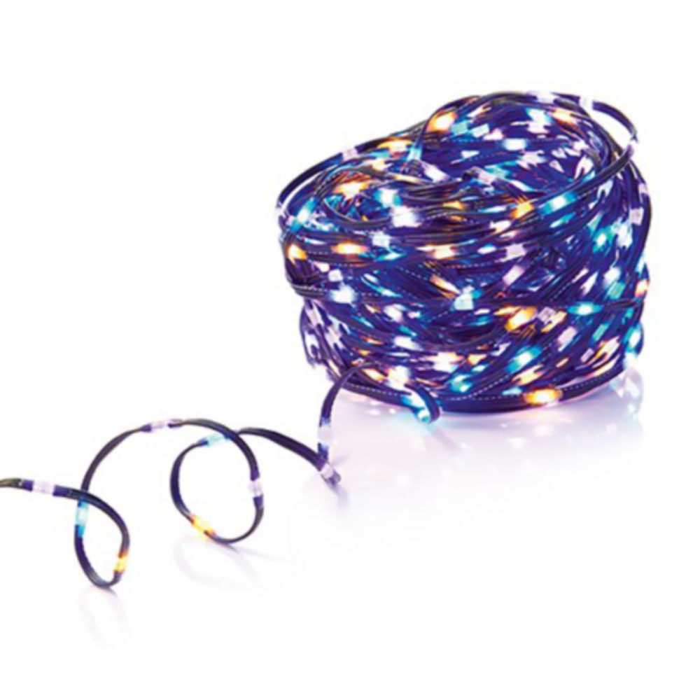 Premier 35m Length of 1000 Rainbow Flexibrights Multi Action LEDs On Green Cable with Timer