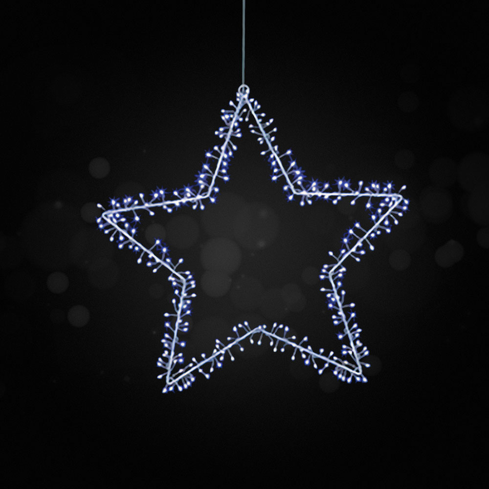 White LEDs Pin Wire Ultrabright Star Silhouette - 60cm