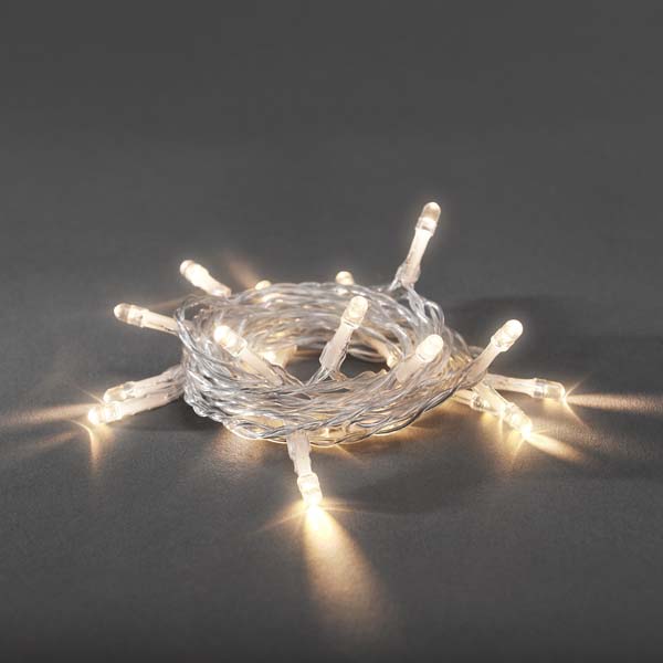 Konstsmide 1.35m Length Of 10 Warm White Battery Operated LED Fairy Lights Transparent Cable