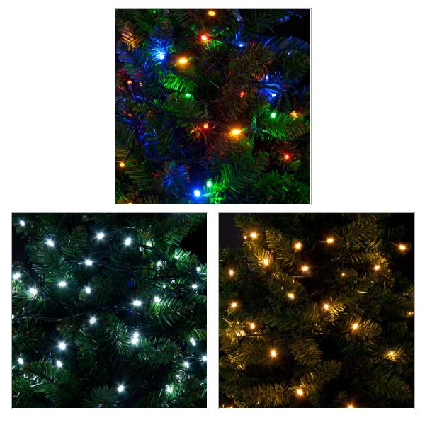 Premier 4.9m Length Of 50 Outdoor Battery Operated Multiaction LED Fairy Lights With Timer Green Cable